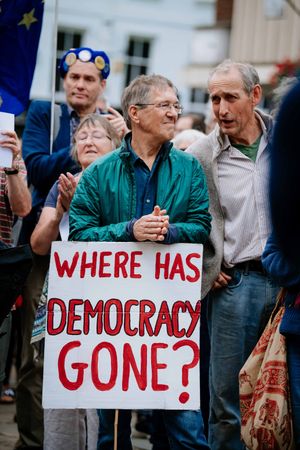 There was an array of different banners, placards and flags being waved in The Square
