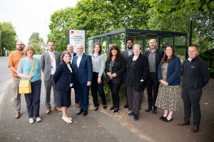 Marches LEP chair Sonia Roberts with the transport guests at Wellington 