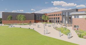 An artist's impression of the proposed new teaching block at Perryfields Academy, Oldacre Road, Oldbury. Pic: BAM Design/DfE. Permission for reuse for all LDRS partners.