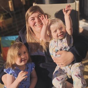 Bailey with her daughters, Olivia and Sophie