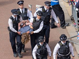 Supporting image for story: Protesters held for running in front of troops