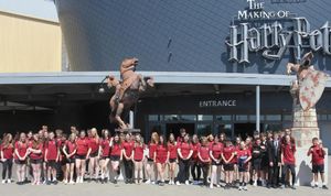 Wolgarston High School Students assemble before embarking on their adventure