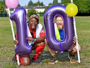 Wednesfield Junior Park Run is celebrating their tenth anniversary.
Pictured are Co-event directors Martha Cummings and Rob Carrington.