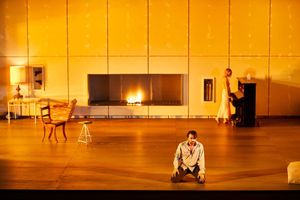 Richard Pyros (Lovborg) and Lizzy Watts (Hedda Gabler) in Hedda Gabler. Photo by Brinkhoff Mögenburg
