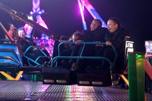 Ruby Simms, Kayla Simms, Chloe Evans from Bilston enjoy one of the many rides on offer