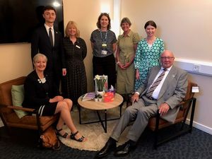From left, Lindsey Tickell sitting down, Oliver Tickell, Heather Pitchford, Penny
Watson, Jules Lock, Jules Lewis and John Owen. Photo: SaTH