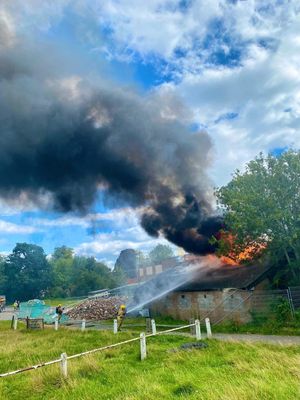 The fire at the former Stafford Rugby Club. Photo: A Small Piece of Stafford Facebook page