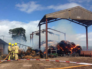 Supporting image for story: 40 tonnes of straw destroyed in Shropshire barn blaze