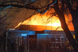 Damaging – the blaze at Wednesfield High School could be seen three miles away