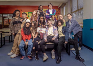 Priyasasha Kumari, centre, with the cast of Waterloo Road