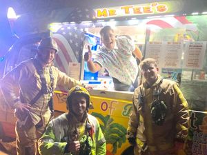 Supporting image for story: Watch: Free ice creams given to firefighters after eight hours tackling blaze