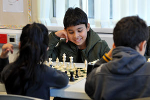 Members of Bloxwich Junior Chess Academy taking part in the UK Chess Challenge, held at Ryecroft Community Hub, Walsall