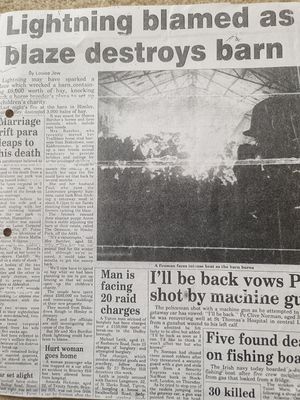 Express & Star newspaper article about the barn blaze in 1996 