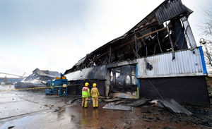 A dozen fire crews were called to deal with the blaze