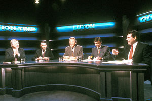 Peter Sissons was the first presenter to take Question Time out on the road