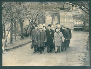 Ex-servicemen from Blackheath company T W Lench gathered at Oldbury's Park Lane Cenotaph to remember the dead of two world wars when this photograph was taken on Armistice Day in November, 1974