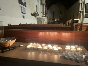 Candles lit at St Mary's Church in Hampstead Norreys in tribute to David Barlow, his South African-born wife Celia, and their Ugandan guide, who were killed in a "terrorist" attack on their vehicle in an African national park.