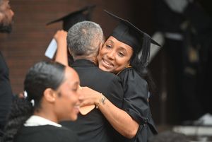 Students hugged loved family and friends as they prepared to graduate in Wolverhampton