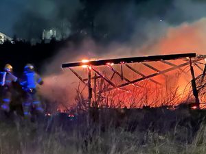 The building was 'totally destroyed' in the incident. Picture: Bridgnorth Fire Station