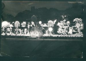 Walsall Arboretum illuminations photographed in August, 1964, after they had been installed at a cost of £7,500