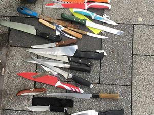 Supporting image for story: PICTURED: Deadly haul of knives dumped in West Bromwich High Street surrender bin