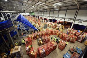 Inside the sorting hall