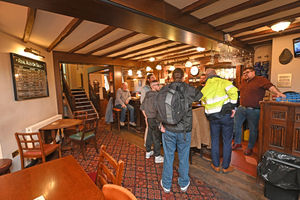 It contains a lot of historic timber frames and a warm feeling