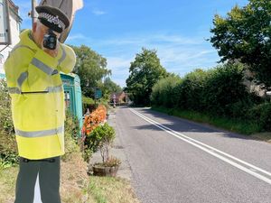 Supporting image for story: Life-sized 'plastic policemen' drafted in to tackle speeding on Shropshire's roads