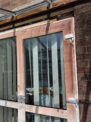 The door to the home following the fire in the conservatory. Photo: Shropshire Fire and Rescue