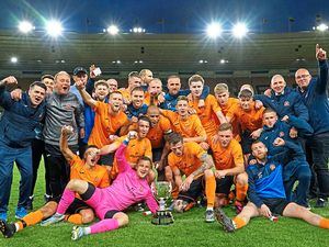 Supporting image for story: Golden night at Molineux for Lichfield City with JW Hunt Cup success 