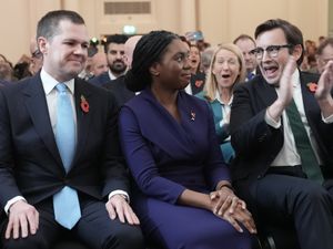 Kemi Badenoch’s husband Hamish applauds as she was announced as the new Conservative Party leader
