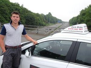 Will Morgan, 17, about to drive on the motorway for the first time