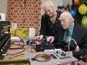 Supporting image for story: DJ Albert mixes it up for 90th birthday