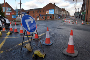 The roadworks at Brierley Hill High Street