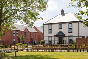 Street scene of a Spitfire Homes collection. 