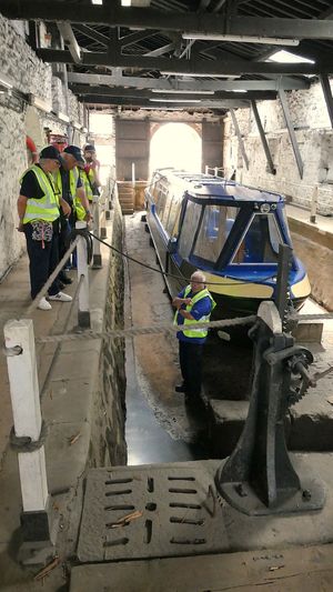 Inspecting historic dry dock