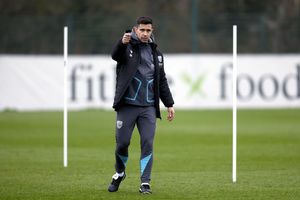 Eric Ramsay during training with Albion this week. (Photo by Adam Fradgley/West Bromwich Albion FC via Getty Images)