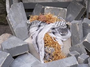 Supporting image for story: Nativity scene recreated by activists in Dublin ‘in solidarity with Gaza’