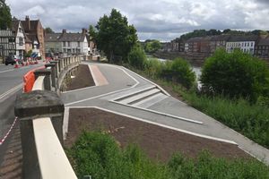 The flood defence works will help to divert excess water from the River Severn when it floods