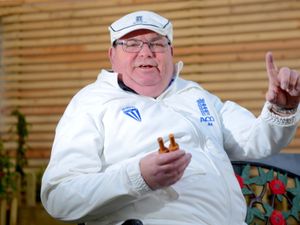 Supporting image for story: Howzat! Terminally ill Shropshire cricket umpire launches £15,000 charity bid for electric wheelchair - with video