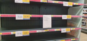 Empty shelves at Tesco after an electrical fault limited some stock