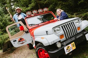 James Bailey and Vikki Renwick from the Jurassic Park Motor Pool at the Hoo Zoo and Dinosaur World event