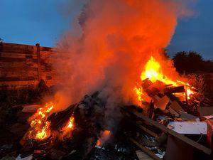 Supporting image for story: Fire at Market Drayton storage yard caused by exploding aerosol cans
