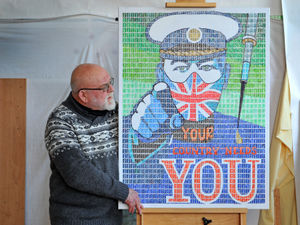 Supporting image for story: Stamps artist Pete has got vaccine plea licked