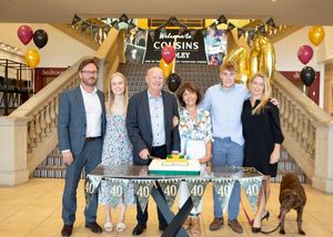 John Shotton, Natalie Shotton (John's daughter), Robert Shotton, Ellen Shotton (Robert's wife), Oliver Shotton (John's son), Malin Shotton (John's wife) and Sadie the dog