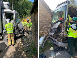 Supporting image for story: 'He was talking and laughing throughout' - Farmer helps rescue lorry driver after crash with car and building