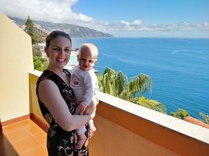 Laura Burrows with Jacob in Madeira