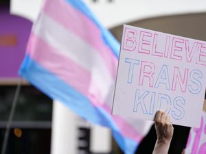 Placards at a trans rights protest in Brighton