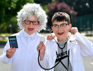 Mad professors Owen Cambidge and Ryley Reynolds, from Newport Junior School.