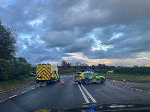 Police and ambulance pictured at the scene